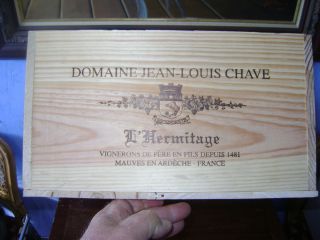 2009 Domaine Jean Louis Chave LHermitage Wood Wine Box Crate Embossed