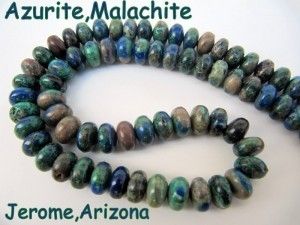  Malachite w Limestone Matrix Jerome Arizona 8mm Rondell AJ8R