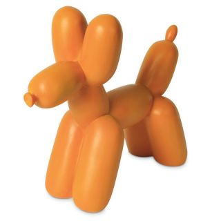 Balloon Bookend Dog Orange Purple Jeff Koons Animal Pop Art Figurine