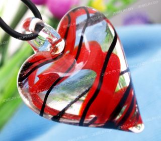 Lampwork Glass Heart Love Pendant Necklace Chic New