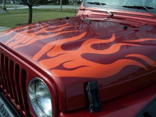 Jeep CJ TJ Renegade Hood Fire Flames Flame Striping Decals Stickers