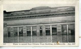 37 Flood Jeffersonville Indiana Citizens Bank Postcard