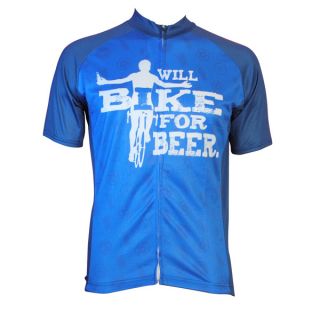 Will Bike for Beer Jersey Blue