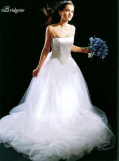 Jessica McClintock White Tulle Sparkle Princess Dress Bridal Gown Size
