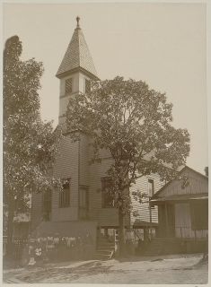 African American Blacks Outside Church in Georgia Around 1899 4 x 6
