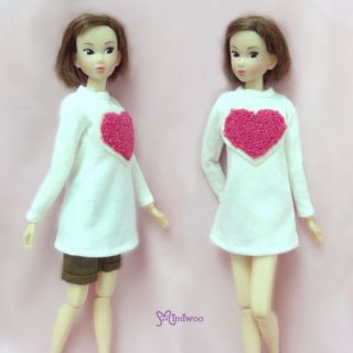   Jenny Obitsu 27cm Girl 1 6 Size Doll Outfit One Piece Heart Dress