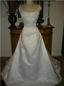 283 Jessica McClintock Ivory Wedding Dress Floral Embroidery Cheap