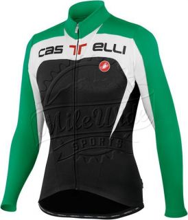 Castelli Contatto Long Sleeve Jersey Full Zip Bicycle Jacket Mens w