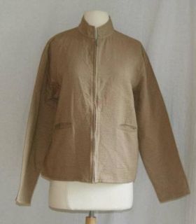 Eileen Fisher Brown Cotton Zip Jacket Small S