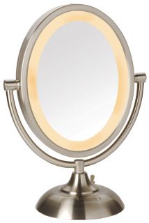 Jerdon 5X 1x Magnification Oval Halo Lighted Vanity Makeup Mirror