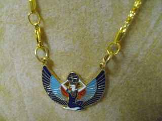 Handmade Egyptian Isis Wings Jewelry s Necklace Enamel