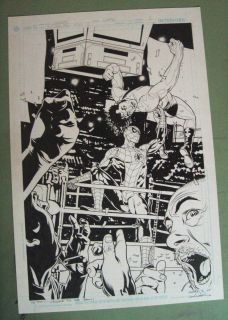   Spiderman With Great Power Original Comic Art Tony Harris Jim Clark
