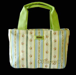 Jim Thompson Vintage Style Blue Green Pastel Floral Summer Handbag