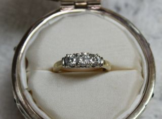 14k Three Stone One Carat Diamond Ring Size 7
