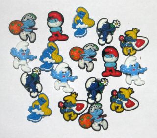 17pcs Lovely The Smurf Shoe Charms Fit Jibbitz Croc 024