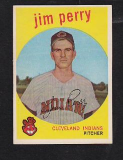 1959 Topps 542 Jim Perry NMT Cleveland Indians Premium Vintage Card Hi