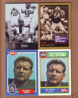 DIFFERENT Jim Ringo cards Green Bay Packers Syracuse Orangemen Hall