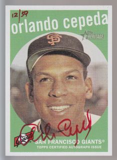 Orlando Cepeda Red Ink Signature Auto 2008 Topps Heritage Real One ROA