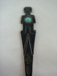  Sterling Silver Native American South Western Turquoise Souvenir Spoon