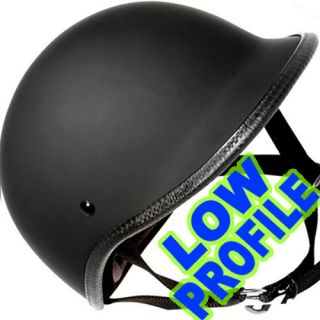  Motorcycle Half Helmet Flat Black Polo Jockey Outlaw AX40100