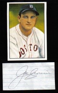Joe Cronin D 1984 Signed Cut Autographed w Player Card Red Sox HOF PSA