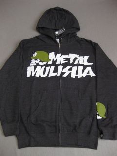 OG Icon Metal Mulisha Grey Hoodie Sweater Skull New Hooded Hoody Mens