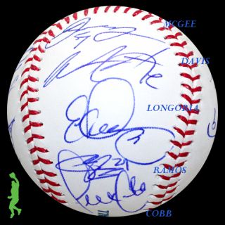 2012 Tampa Bay Rays Team Signed Auto Baseball Ball David Price Evan