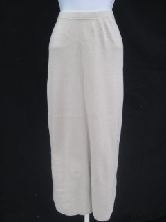 Joan Vass Beige Long Straight Skirt Size 3