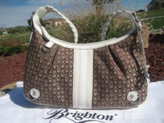 Brighton White Tan Joanna Shoulderbag Handbag Purse