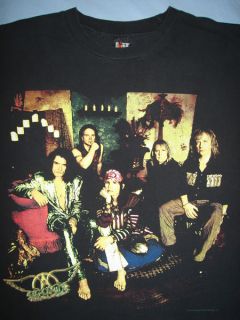  Lives Vintage 1990s Steven Tyler Joe Perry Concert T Shirt XL