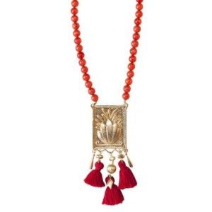 Calypso St Barth Target Pendant Necklace Beads Tassels