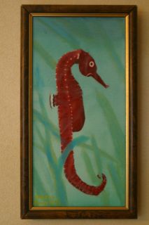  Painting on Canvas Framed Seahorse by Artist Joseph Smith