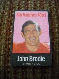  1972 San Francisco 49ers Iron on Patch Card of John Brodie