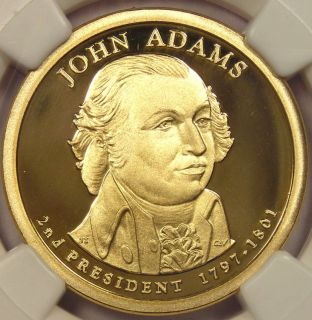 2007 s Proof John Adams Dollar NGC PF70 Cameo