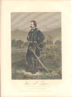 Original 1865 John Logan Union Civil War Engraving