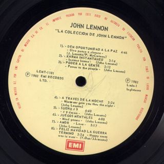 John Lennon The John Lennon Collection Mexican Edition LP