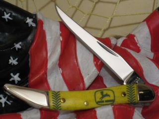 Case XX John Deere Toothpick Knife Item Number 05951 With Yellow Bone
