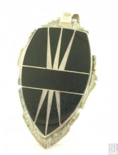 Cecil Ashley Navajo Sterling Silver Fancy Onyx Arrowhead Pendant
