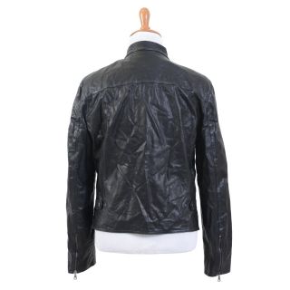 John Varvatos Black Full Zip 100 Lambskin Leather Jacket US L EU 52