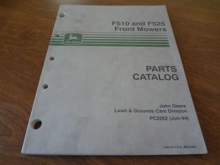 John Deere F510 and F525 Front Mower Parts Catalog Manual PC2262