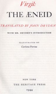 Virgils Aeneid John Dryden 1944 Heritage Press Carlotta Petrina