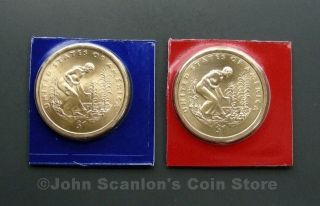 2009 P+D Native American Sacagawea Dollars 2 Coin Set (Mint Plastic