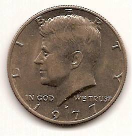 1977 D John F Kennedy Half Dollar US Coin JFK 50 Cents  