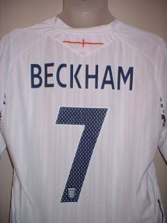 England Beckham Football Soccer Home Shirt Jersey Uniform 2007 09 Umbro XL  