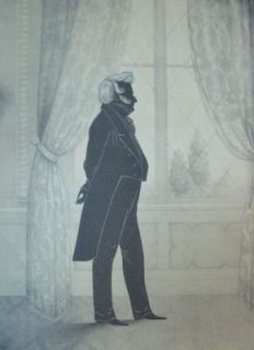 Antique William Brown Lithograph Print Silhouette Portrait of John Forsyth  