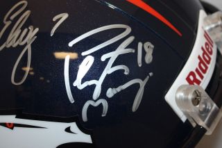 John Elway Peyton Manning Autographed Denver Broncos Full Size Helmet  