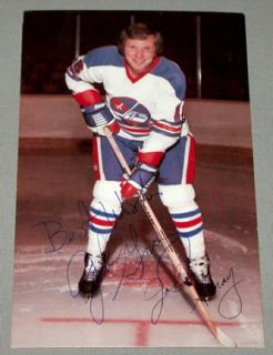 70s John Gray Winnipeg Jets Signed Hockey Postcard  