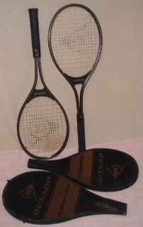 Pair Dunlop John McEnroe Gold Tennis Racquets Rackets Nice  
