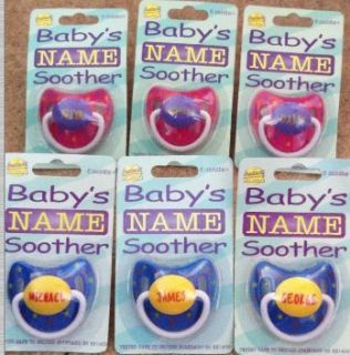 Personalised Slogan Name Soother Dummy Baby Birth Christening Gift s Z  