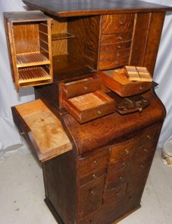 Antique Oak Dental Cabinet Ransom Randolph Company Original Finish  
